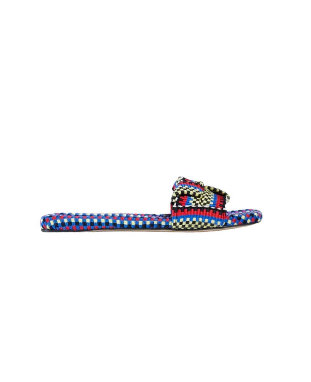 NEW AMAMBAIH women's martina woven mules sandal in blue